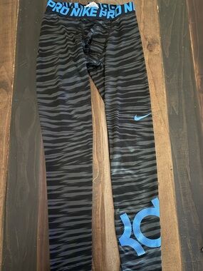 Nike Pro Kids Black/Blue Printed Performance Leggings